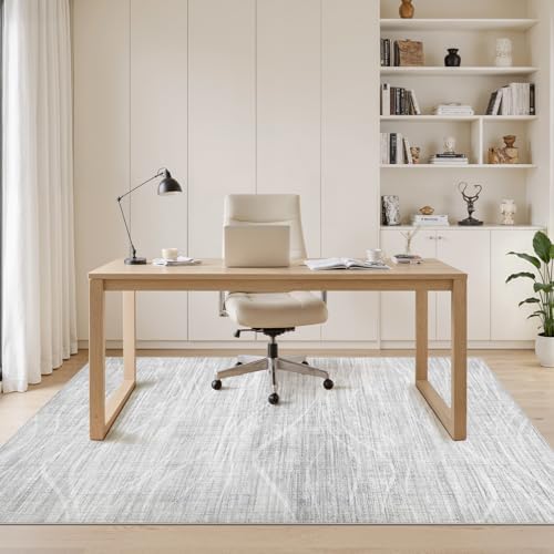 WITSHOCK 10x12 Area Rug Washable Modern Rugs for Living Room, Light Grey