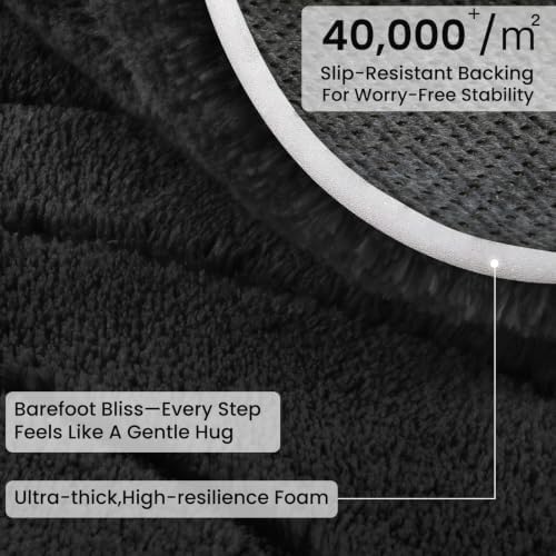 Sour Lemon 8x10 Area Rugs for Living Room Bedroom, Carpet Modern Black Rug