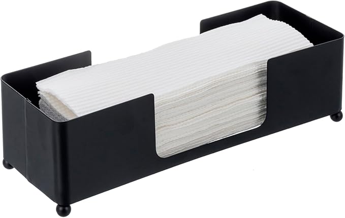 MyGift Modern Matte Black Metal Tabletop Commercial Folded Paper Towel Holder by MyGiftHome