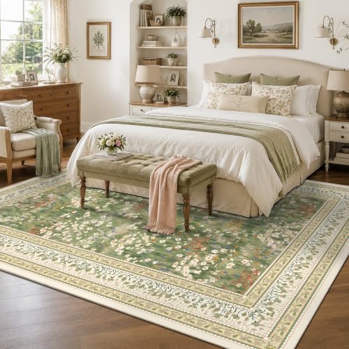 HelloTree 9x12 Floral Vintage Boho Area Rug for Large Living Room