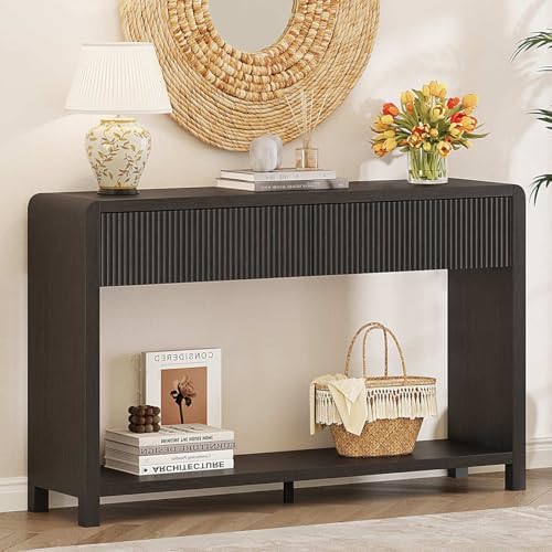 FATORRI Console Table for Entryway, 47.2 Inch Modern Sofa Table with 2 Drawer...