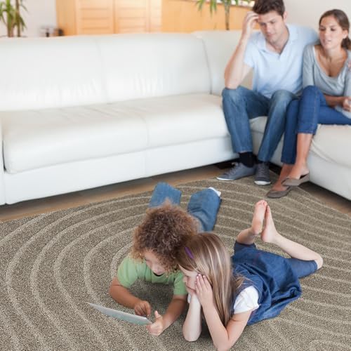 LUXE WEAVERS Modern Geometric Wave Taupe 8x10 Area Rug