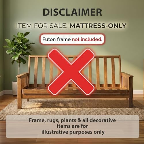 FoammaUSA Premium Corduroy Futon Couch Mattress – Made in USA 6-Inch Memory F...