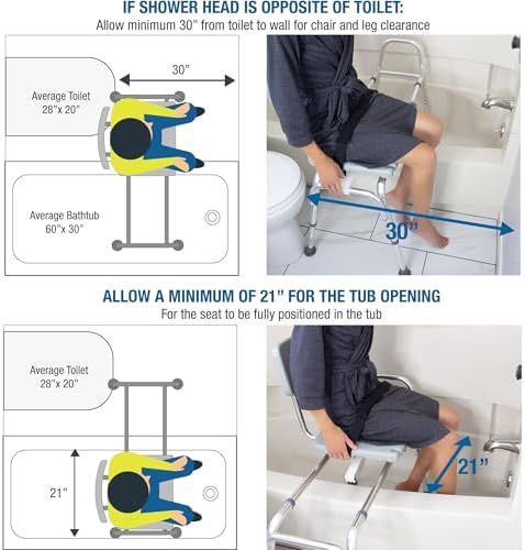 DMI Tub Transfer Bench and Shower Chair with Non Slip Aluminum Body, FSA Elig...