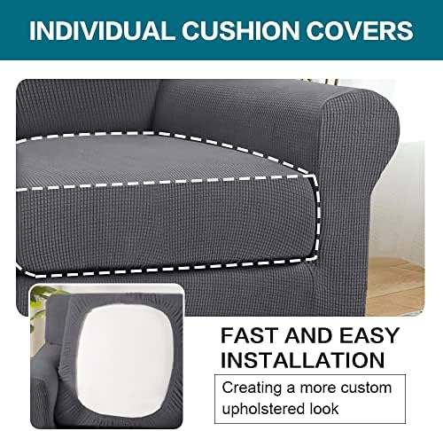 Turquoize 2 Piece Chair Covers Chair Slipcovers for Living Room Armchair Couc...