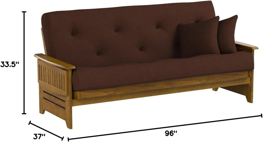 Nirvana Futons Brentwood Tray Arm Futon Sofabed Set - Full Frame, 8" Mic...