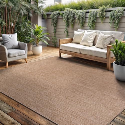 Washable Indoor Outdoor Rug 5x7 Weather Resistant Area Rugs Modern Solid Jute...