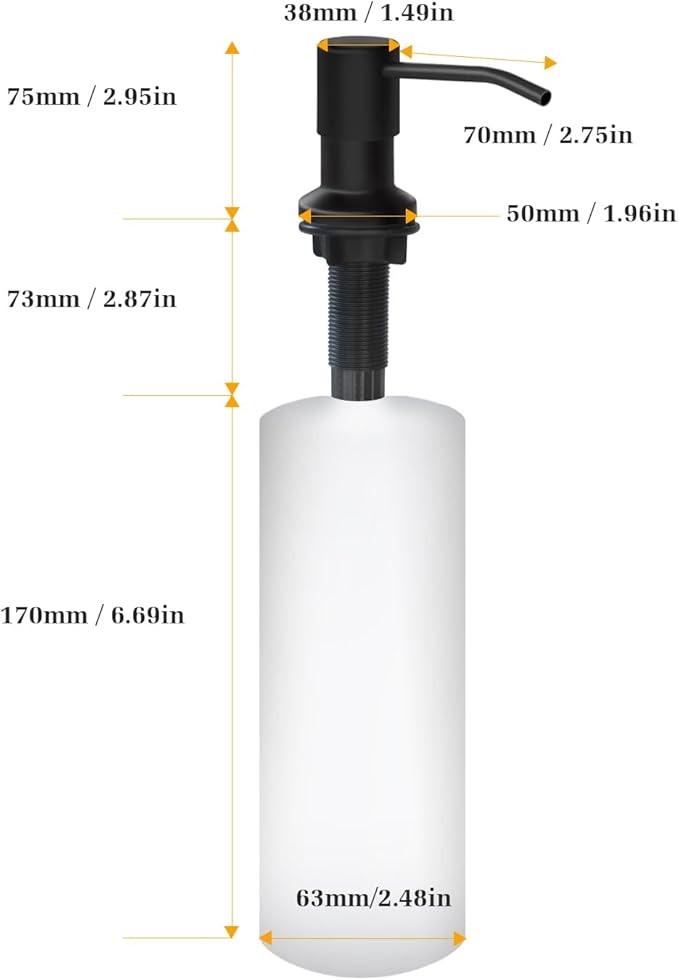 Soap Dispenser for Kitchen Sink, Built in Sink Soap Dispenser Lotion Dispenser - Image 5