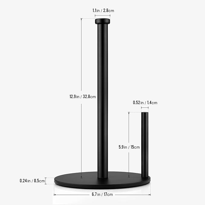 Black Paper Towel Holder, Countertop Paper Towel Holder, Steady Paper Roll - Image 4