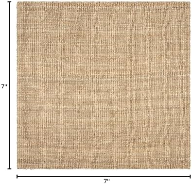SAFAVIEH Natural Fiber Square Rug 7', Jute Knotted Natural NF447A