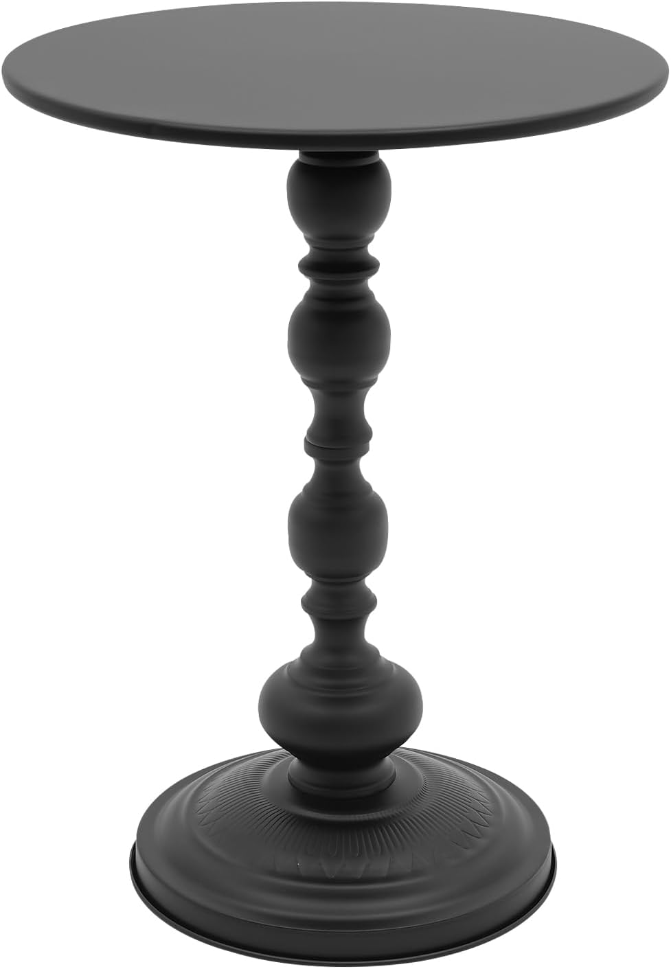 Small Round Side Table - Retro Metal Pedestal End Table for Living Room, Bedr...