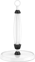 White Paper Towel Holder Countertop, One-Handed Tear, Stainless Steel, Weighted by HZE