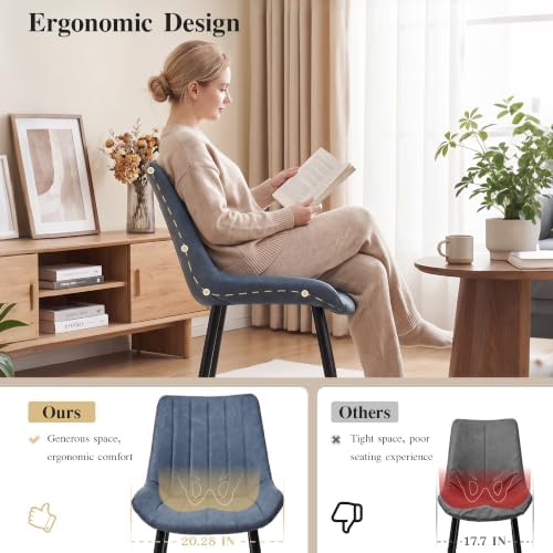 CLIPOP Dining Chairs Set of 2, Faux Leather Dining Chairs with Upholstered Se...