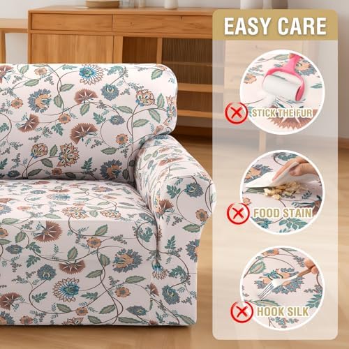 H.VERSAILTEX Printed Chair Slipcovers with Arms Floral Pattern Armchair Cover...