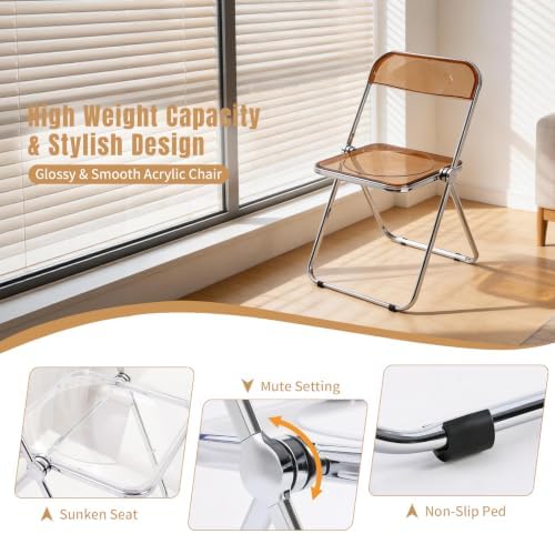 Modern Transparent Folding Chair- Acrylic Folding Chairs-Acrylic Ghost Stacka...