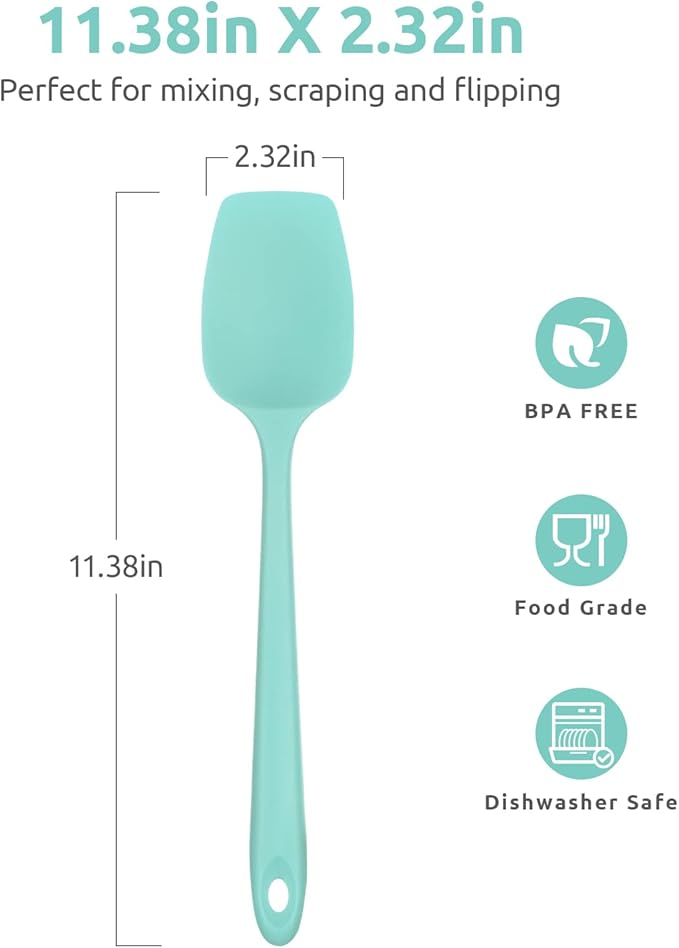 Heat Resistant Silicone Spoon Spatula: U-Taste 600ºF High Heat Flexible 11.38in - Image 2
