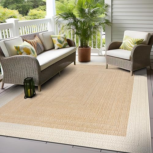 Rugshop Indoor/Outdoor Geometric Weather Resistant Area Rug Natural 5' x ...
