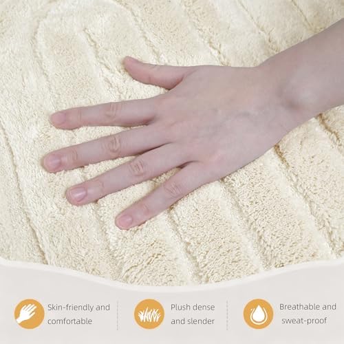 Beige Boho 8x10 Solid Color Area Rugs, Washable Living Room Rug