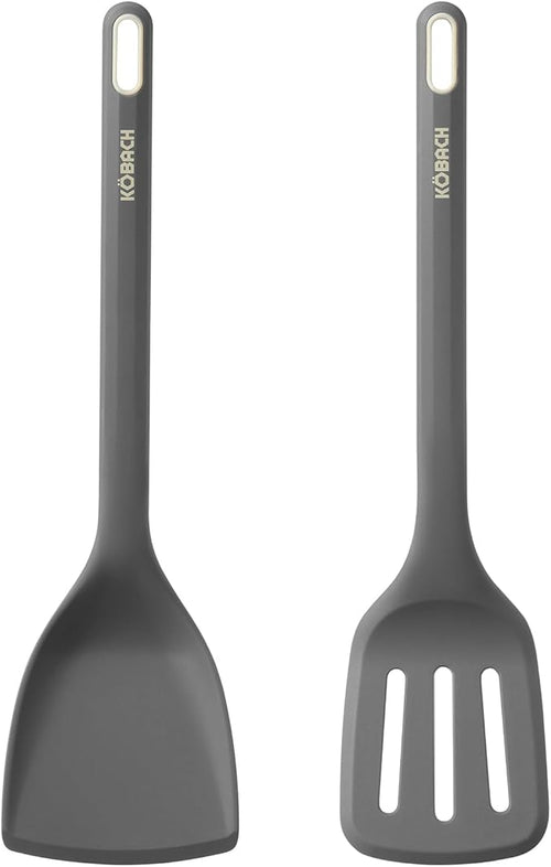 2 Pack Silicone Spatula, Heat Resistant 600°F Silicone Spatulas Set, Turner & by KOBACH