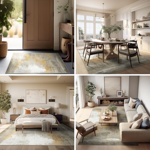 Ashler Abstract Rug, 6x9 Area Rugs, Modern Abstract Area Rug for Living Room,...