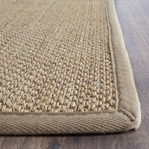 SAFAVIEH Natural Fiber Area Rug 6x8 Sisal Textured, Maize & Linen NF141B