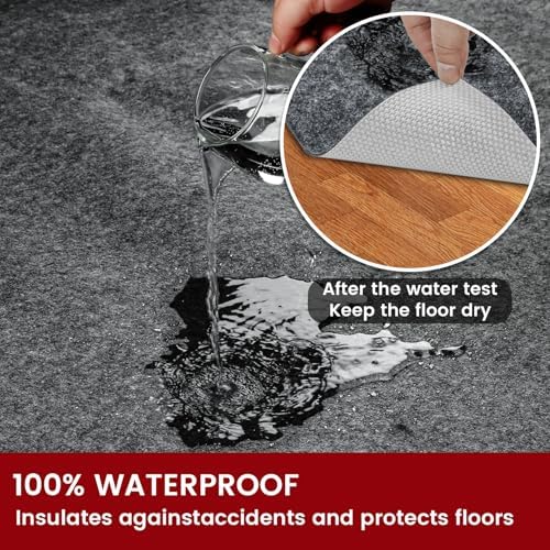 Waterproof Rug Pad, 5x8 ft Area Rug Non-Slip Carpet Pad, 1/4" Thick Non-...