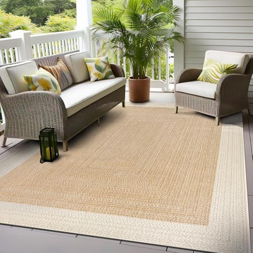 Rugshop Indoor/Outdoor Geometric Weather Resistant Area Rug Natural 5' x ...
