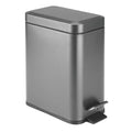 mDesign Small Modern 1.3 Gallon Rectangle Metal Lidded Step Trash Can, Compact by mDesign