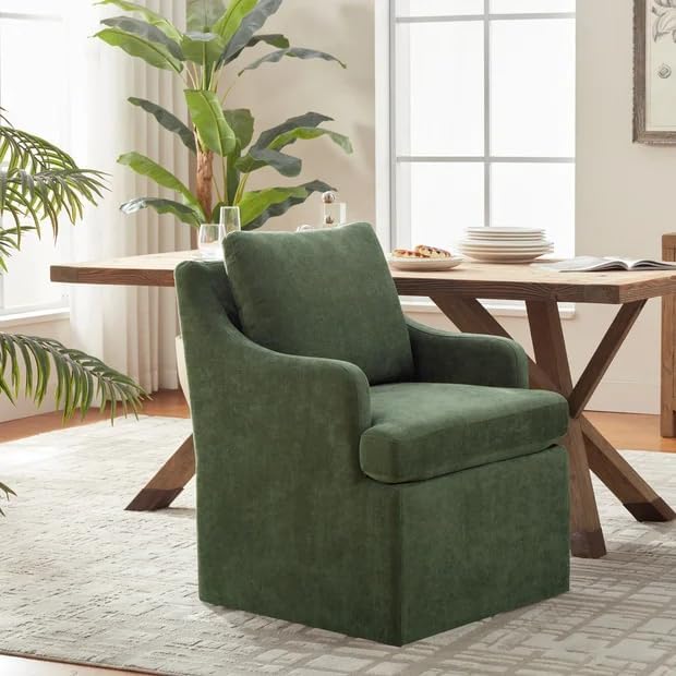 VKNOW Upholstered Dining Chairs, Dining Room Chairs with Casters