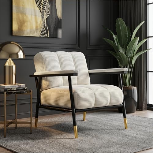 Homkdom Corduroy Accent Chair,Set of 2 Reading Chair for Living Room