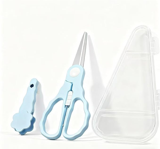Baby Food Scissors with Travel Case, Portable Stainless Steel Shears with by OLQW