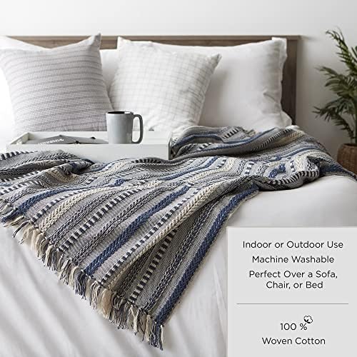 DII 100% Cotton Basket Weave Throw for Indoor/Outdoor Use Camping Bbq's B...