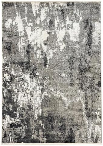 LUXE WEAVERS Abstract Fringed Area Rug Gray 5x7