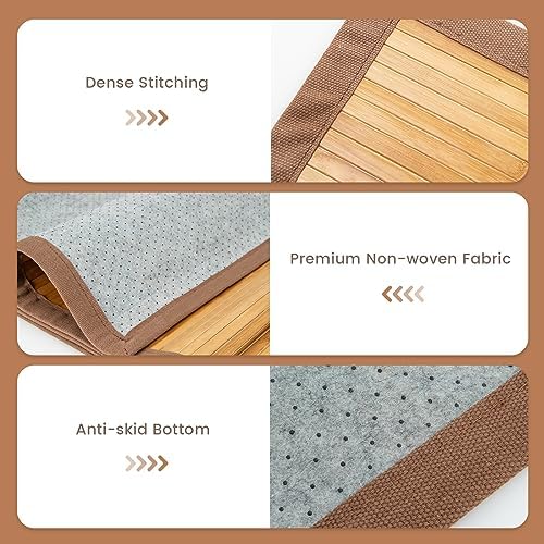 COSTWAY Bamboo Area Rug, 5'x8' Natural Bamboo Floor Mat 96"x60&q...