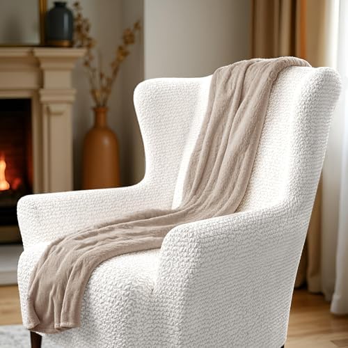 PAULATO BY GA.I.CO. Stretch Wingback Chair Slipcover 1-Piece – Bi-Elastic Win...