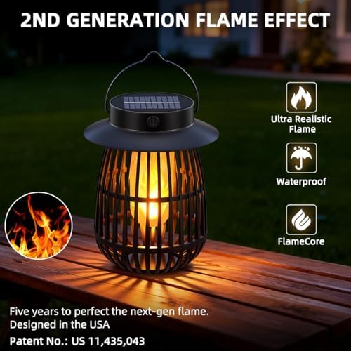 Gen2 Solar Flame Lanterns Halloween Solar Lights for Outdoor Decorations