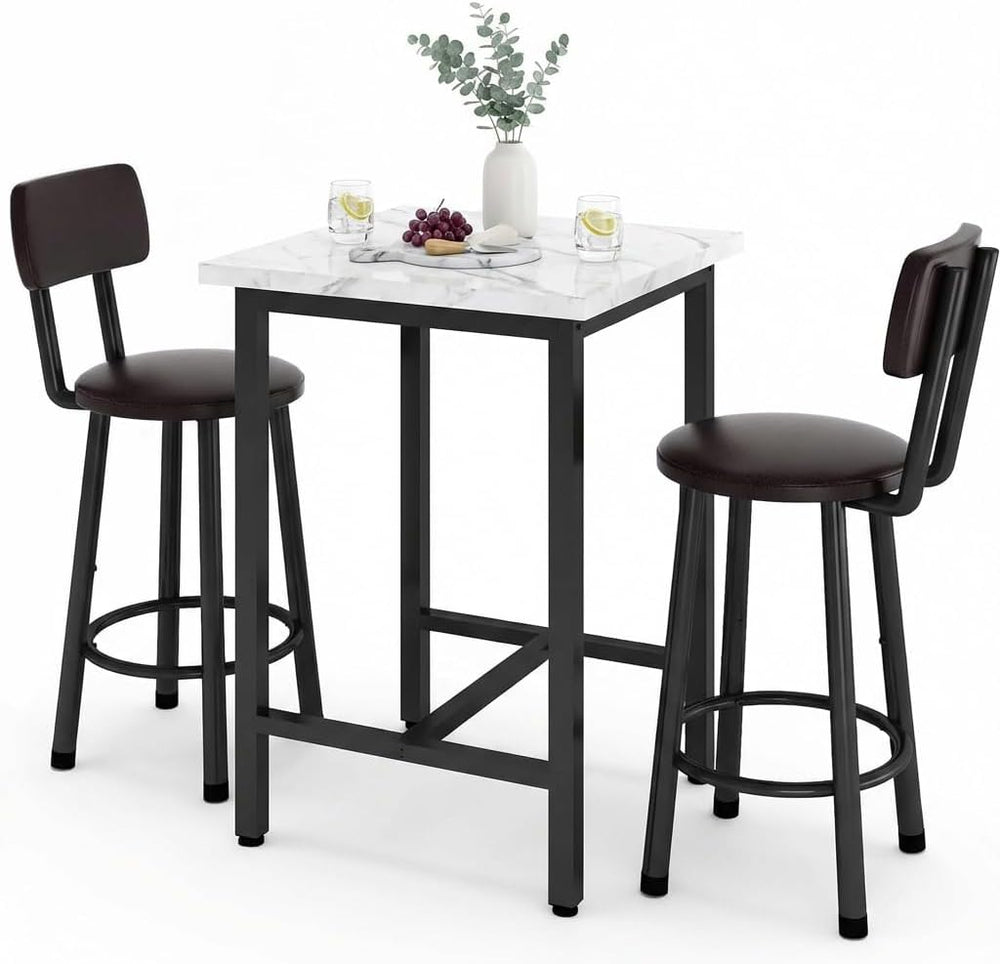 DKLGG Dining Table Set for 2, 24" Square Kitchen Table and Chairs Set wi...