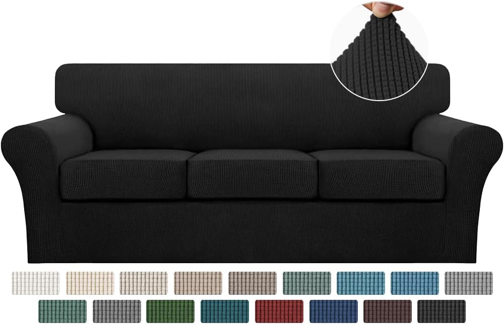 Turquoize 4 Piece Sofa Covers for 3 Cushion Couch Sofa Slipcover Soft Couch C...