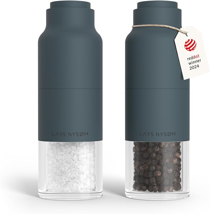 LARS NYSØM Salt and Pepper Grinder Set, Stainless Steel Manual Salt and Pepper by LN