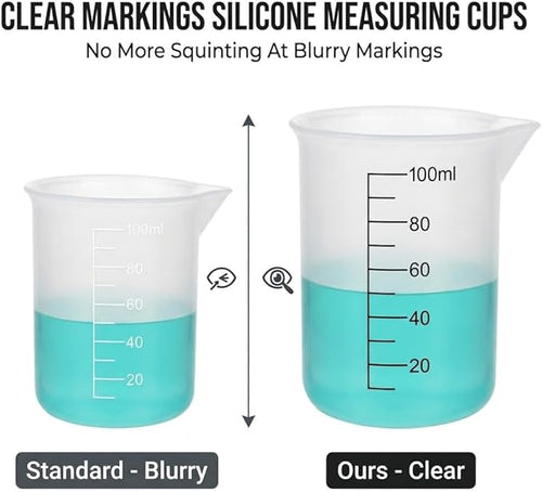 8 PCS Silicone Measuring Cups Kits, Silicone Measuring Cup, 100ml Non-Stick - Image 2