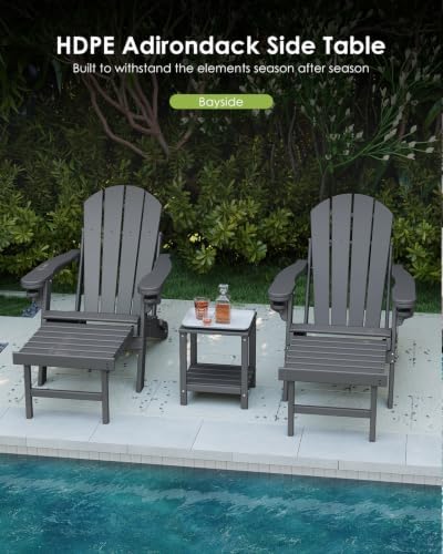 GREENVINES Adirondack-Outdoor-Side-Table | Set of 4 | 14 x 13 Inches | HDPE P...