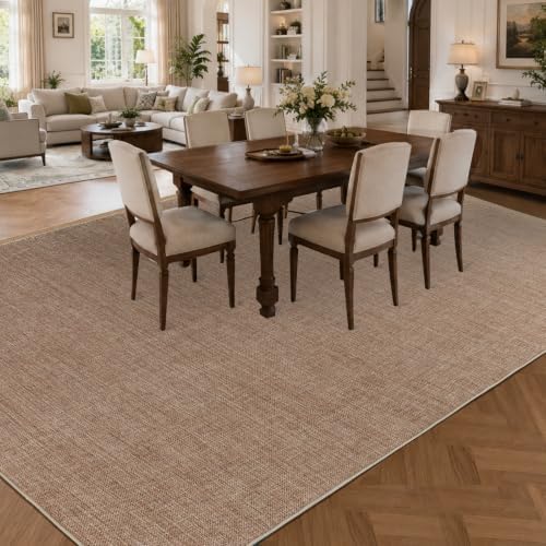 6×9 Easy Jute Rug Washable Rugs Low Pile Outdoor Indoor Farmhouse Neutral Non...