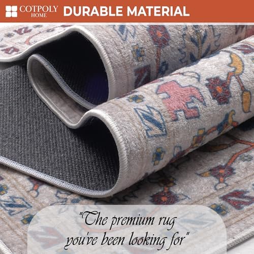 COTPOLY 5' x 7' Washable Area Rug for Living Room, Kitchen, Hallway, ...