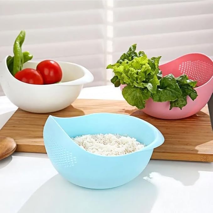 Rice Sieve Plastic Colander Kitchen Drain Basket - Image 5