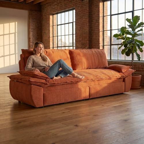 73.2" Sofa Bed Queen, 3-in-1 Pull Out Sofa Bed with Pillow Armrest, Mode...