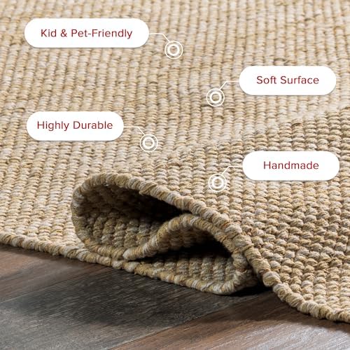 nuLOOM Alessi Tan Solid Hand Woven Area Rug, 5' x 8'
