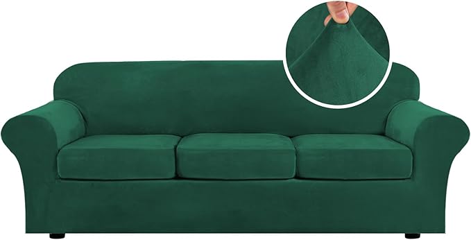 H.VERSAILTEX High Stretch Sofa Slipcover 4 Piece Cover Velvet Furniture by HVERSAILTEX