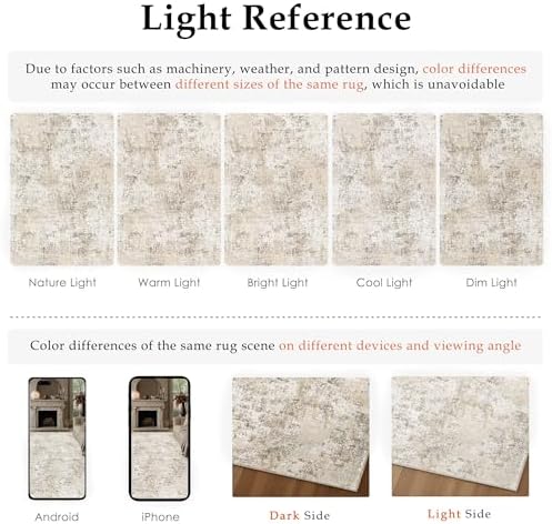 PureCozy 9x12 Area Rug Beige Abstract Modern
