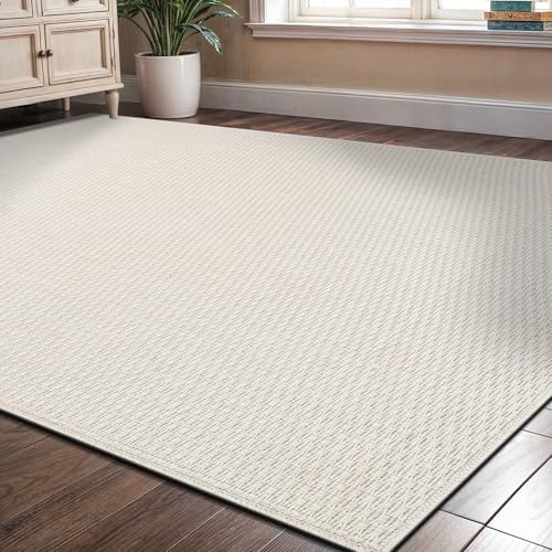 Luul Home Easy Jute Rugs 6x9 White Color Living Room Indoor Outdoor Area Rug ...