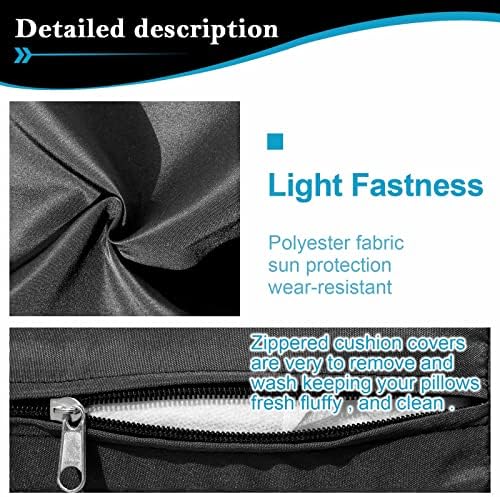 14Pcs Patio Cushion Covers Replacement Splashproof UV-Resistant Inelastic Cov...